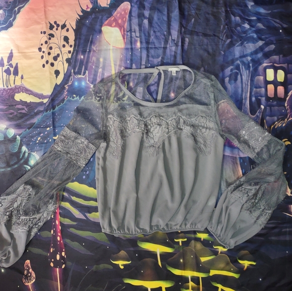 Vampire Goth Grey Blouse - Picture 8 of 14
